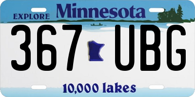 MN license plate 367UBG