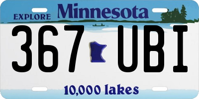 MN license plate 367UBI