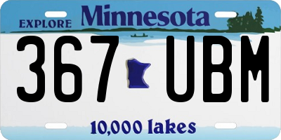 MN license plate 367UBM