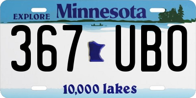 MN license plate 367UBO