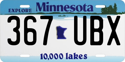 MN license plate 367UBX