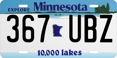 MN license plate 367UBZ