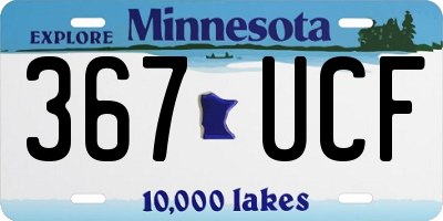 MN license plate 367UCF