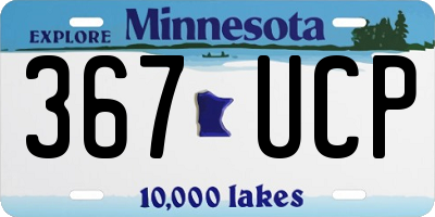 MN license plate 367UCP