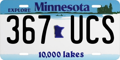 MN license plate 367UCS