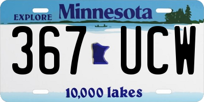 MN license plate 367UCW