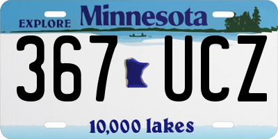 MN license plate 367UCZ