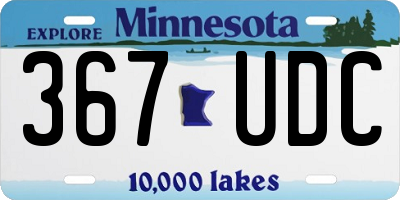 MN license plate 367UDC