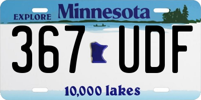 MN license plate 367UDF
