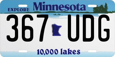 MN license plate 367UDG