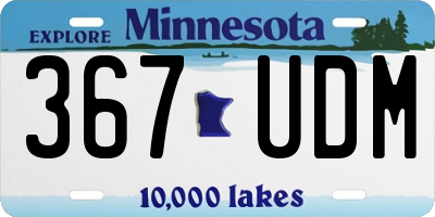 MN license plate 367UDM