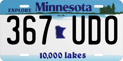 MN license plate 367UDO