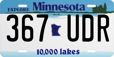 MN license plate 367UDR