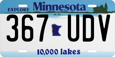 MN license plate 367UDV