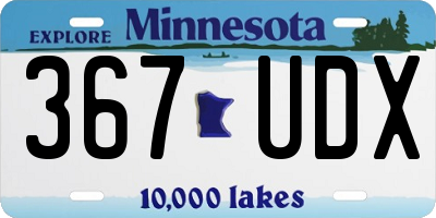 MN license plate 367UDX