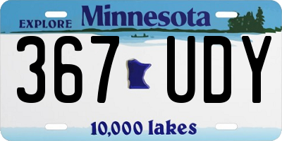 MN license plate 367UDY