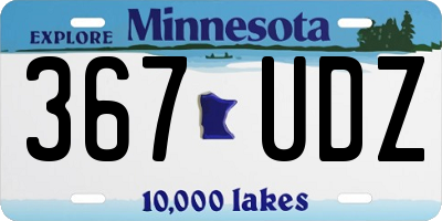MN license plate 367UDZ