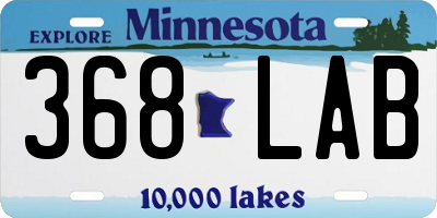 MN license plate 368LAB