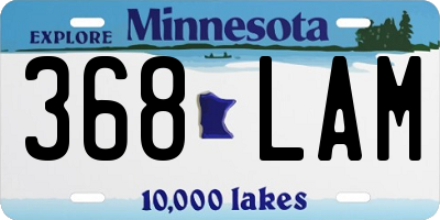 MN license plate 368LAM