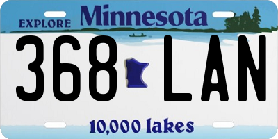 MN license plate 368LAN