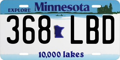 MN license plate 368LBD