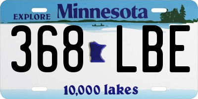 MN license plate 368LBE