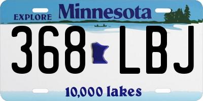 MN license plate 368LBJ