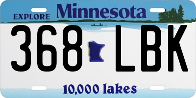 MN license plate 368LBK