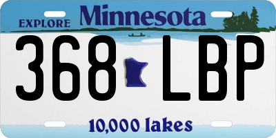 MN license plate 368LBP