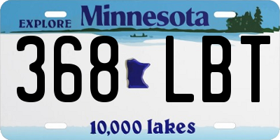 MN license plate 368LBT