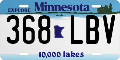 MN license plate 368LBV