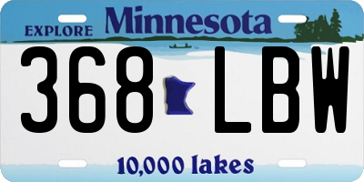 MN license plate 368LBW