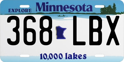 MN license plate 368LBX