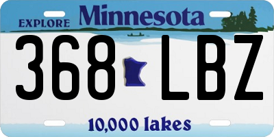 MN license plate 368LBZ