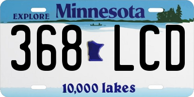 MN license plate 368LCD