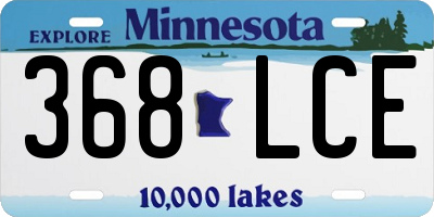 MN license plate 368LCE