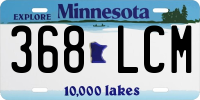 MN license plate 368LCM