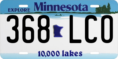 MN license plate 368LCO