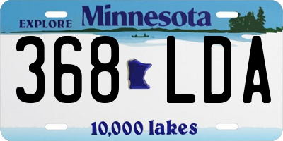 MN license plate 368LDA