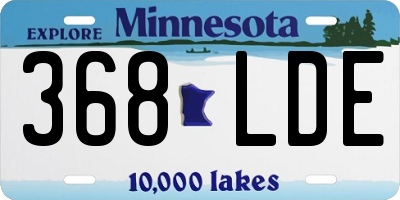 MN license plate 368LDE