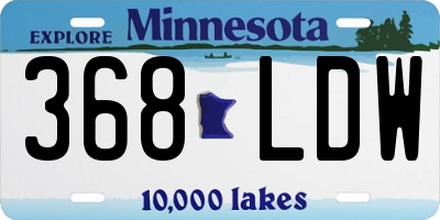 MN license plate 368LDW