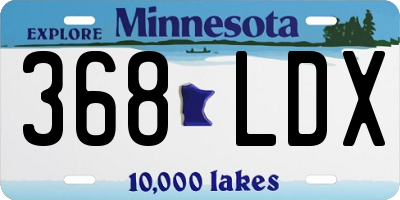 MN license plate 368LDX