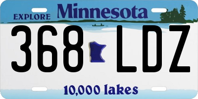 MN license plate 368LDZ