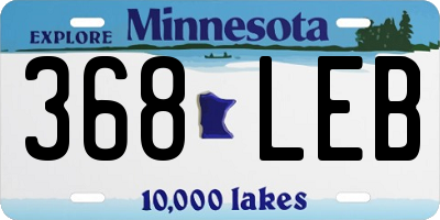 MN license plate 368LEB