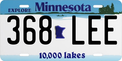 MN license plate 368LEE