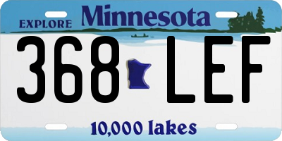 MN license plate 368LEF