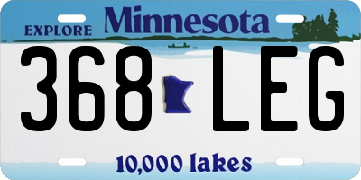 MN license plate 368LEG