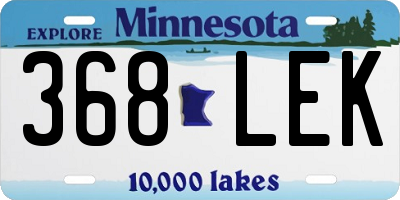 MN license plate 368LEK