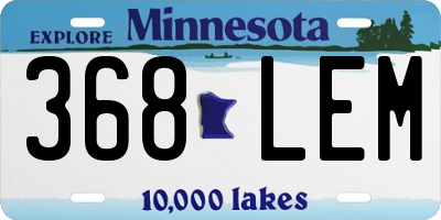 MN license plate 368LEM