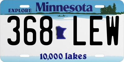 MN license plate 368LEW